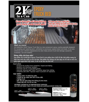 Samurai 2K07 PU Truck Bed Epoxy Liner
