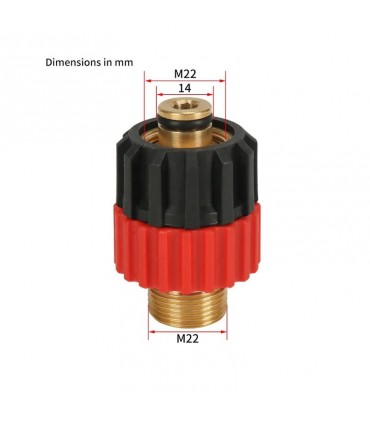 Bear Force M22 Female 14mm To M22 Male 14mm Pressure Washer Swivel Connector