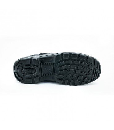 Nitti Low Cut Velcro Straps Leather Safety Shoe - Black