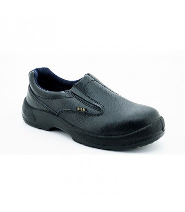Nitti Low Cut Slip-on Leather Safety Shoe - Black
