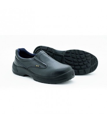 Nitti Low Cut Slip-on Leather Safety Shoe - Black