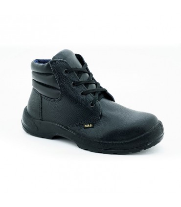 Nitti Mid Cut Safety Shoe with Shoe Lace - Black