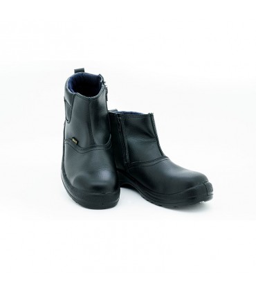 Nitti Mid Cut Safety Shoe with Side Zip - Black