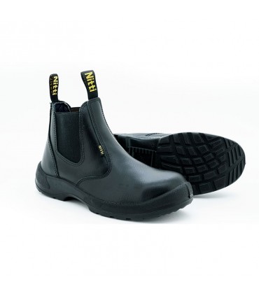 Nitti Mid Cut Pull On Safety Shoe - Black