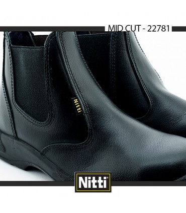 Nitti Mid Cut Pull On Safety Shoe - Black