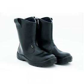 High Cut Pull On Rigger Safety Shoe - Black