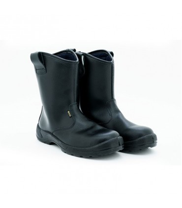 High Cut Pull On Rigger Safety Shoe - Black