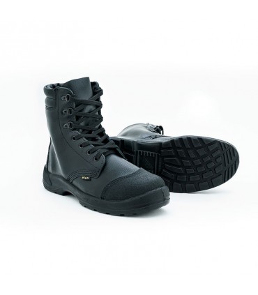 Nitti High Cut Laced Up Safety Shoe with Scuff Caps - Black