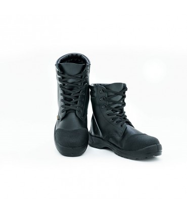 Nitti High Cut Laced Up Safety Shoe with Scuff Caps - Black