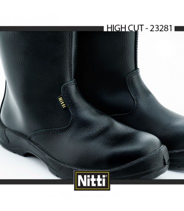 Nitti High Cut Pull On Rigger Safety Shoe - Black