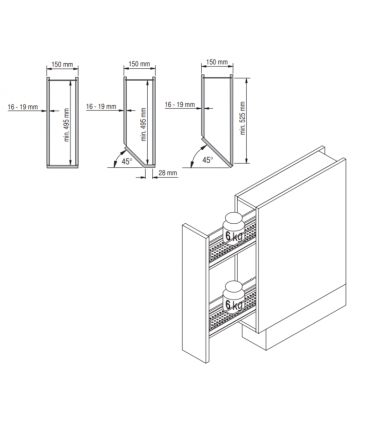 Vauth Sagel VS SUB Slim 150mm Premea Pull Out Storage Unit