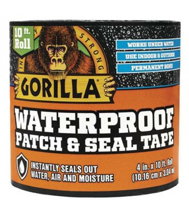 Gorilla Waterproof Patch & Seal Tape Black - 4 inch x 10 ft