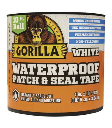 Gorilla Waterproof Patch & Seal Tape White - 4 inch x 10 ft