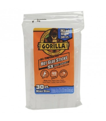 Gorilla Mini Size Hot Glue Sticks - 4 inch x 0.27 inch