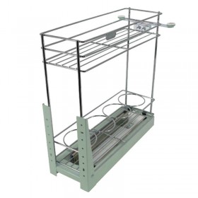 ecoWare Multi-function Two Layers Pull Out Basket - Chrome