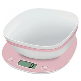 Terraillon Kitchen Scale Pink Macaroon Rose with Bowl