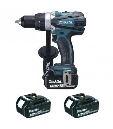 Makita 2 x 18V 5.0 Ah Lithium-Ion 84 Nm Cordless Driver Drill Kit