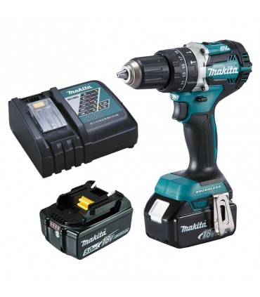 Makita 2 x 18V BL Motor 5.0 Ah Cordless Hammer Driver Drill Kit