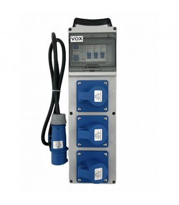 Vox 3 Way Portable Distribution Box With Safety Mark Approved