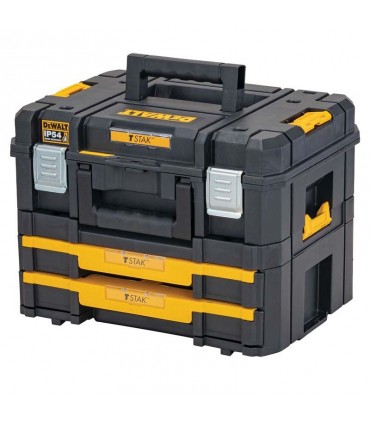 DeWalt TSTAK Combo Kit 2 Drawers Plastic Tool Box