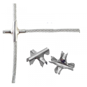 Hardware Specialist Stainless Steel Wire Rope Cross Buckle / Wire Rope Trellis Clamp