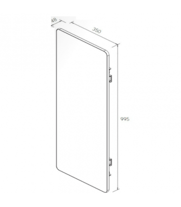 Ecoware Caldo 608 Rectangle 350 x 995mm Framed Closet Mirror - Lava Grey