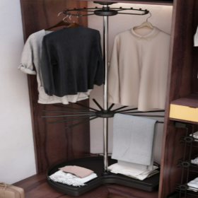 LUfi 8000.009.0760.10 Caldo 009 Three Layer Rotating Clothes Basket with Corner Unit