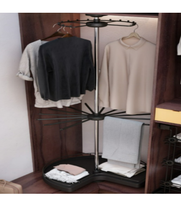 LUfi 8000.009.0760.10 Caldo 009 Three Layer Rotating Clothes Basket with Corner Unit