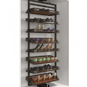 LUfi 8000.010.0700.10 Caldo 010 Rotary Shoe Rack 8 Layer with Soft Close Slide - Mocca