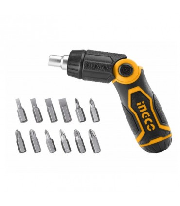 Ingco AKISD1208 13 In 1 Multi Folding Handle Ratchet Screwdriver Set