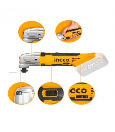 Ingco 20V Lithium-Ion 3.2°Angle Cordless Oscillation Tool - Bare Unit