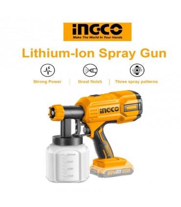 Ingco CSGLI2001 20V Lithium-Ion Cordless Hand-held Spray Gun