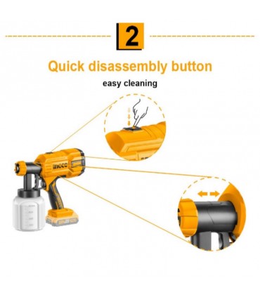 Ingco CSGLI2001 20V Lithium-Ion Cordless Hand-held Spray Gun