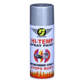RJ London High Temperature Spray Paint Silver/Black- 400mL