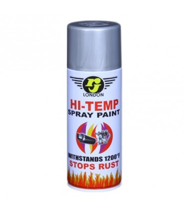 RJ London High Temperature Spray Paint Silver/Black- 400mL