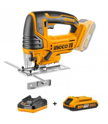 Ingco CJSLI8501 20V Lithium-Ion 20mm Cordless Jig Saw with 5 Blades