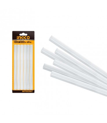 Ingco AKTGS2061 20cm Glue Gun Glue Stick Clear - 6 Pieces