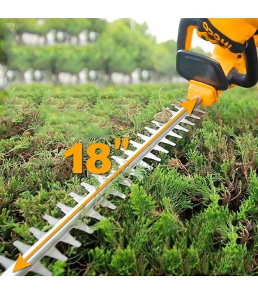 Ingco CHTLI20018 20V Lithium-Ion 450mm Cordless Grass Hedge Trimmer