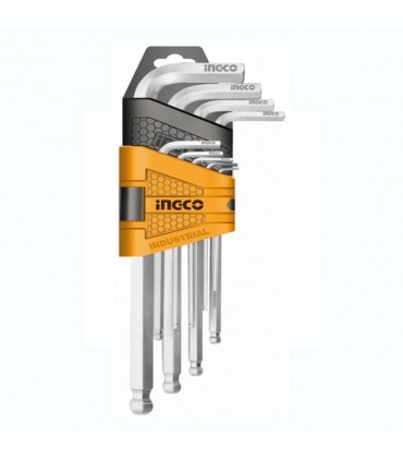 Ingco HHK12091 9Pcs Long Arm Ball Point Hex Key Set