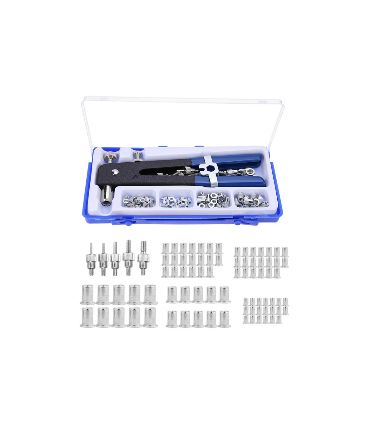 Atlas Rivet Atlas Copco Pneumatic Riveters 86pc Threaded Nut Rivet Gun Kit - M3 To ...