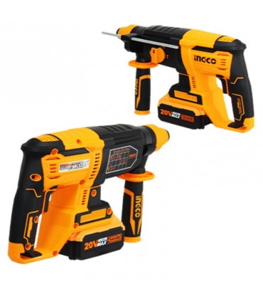 Ingco CRHLI202287 20V Lithium-Ion 4.0 Ah Cordless Rotary Hammer Drill Kit