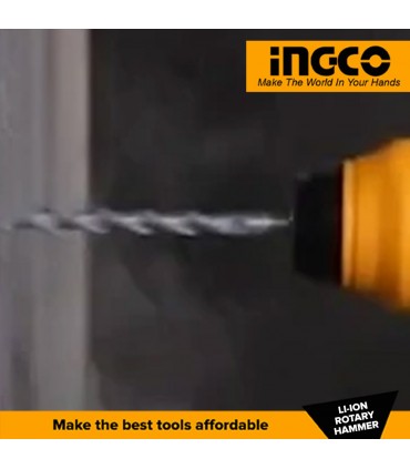Ingco CRHLI202287 20V Lithium-Ion 4.0 Ah Cordless Rotary Hammer Drill Kit