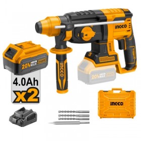 Ingco CRHLI202287 20V Lithium-Ion 4.0 Ah Cordless Rotary Hammer Drill Kit