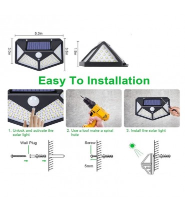 Rechargeable Motion Detection Integrated 100 LED Solar Light