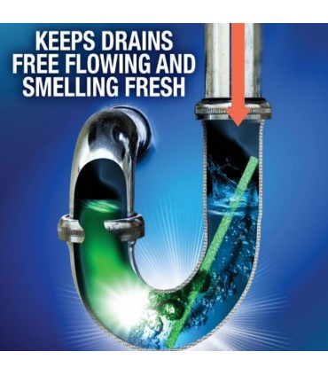 Green Gobbler G0885D Bio-Flow Drain Cleaning and Deodorizing Strips Lemon Scent - 12 Strips