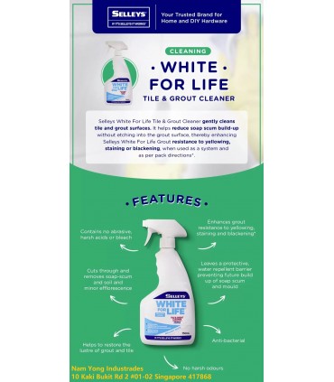 Selleys White For Life Tile & Grout Cleaner - 750mL