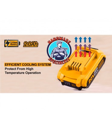 Ingco FBLI20011 20V Lithium-Ion 2.0Ah Battery Pack for Power Tools