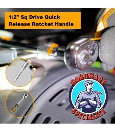 Ingco HKTS12122 12 Pieces 1/2" Square Drive 6 Pt Ratchet Socket Set