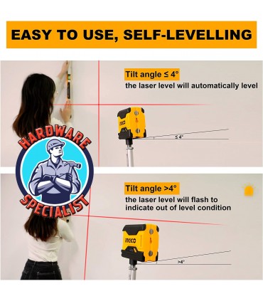 Ingco HLL156508 15m Self Leveling Cross Line Laser