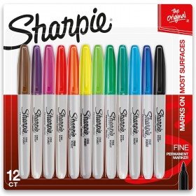 Sharpie 12 Count Assorted Colours Fine Point Permanent Markers